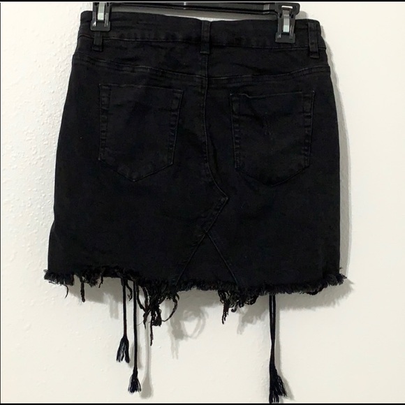 Denim Ripped Skirt - Picture 2 of 3